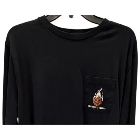 Vineyard Vines Headless Horseman Mens Black Long Sleeve T-Shirt Pocket Large - Picture 4 of 6